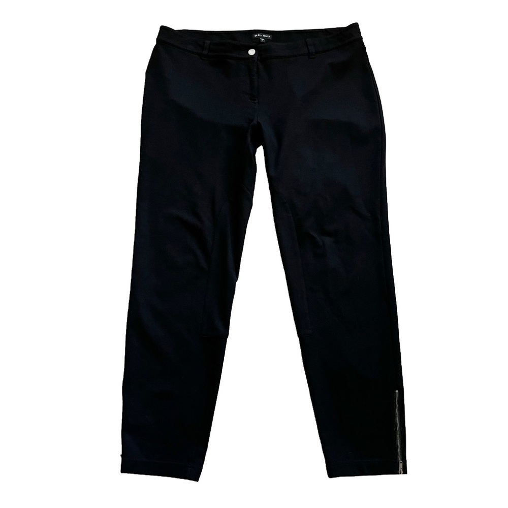 EILEEN FISHER ANKLE PANTS W/ ZIPPER HEMS SIZE LARGE MINIMALIST MODERN CHIC